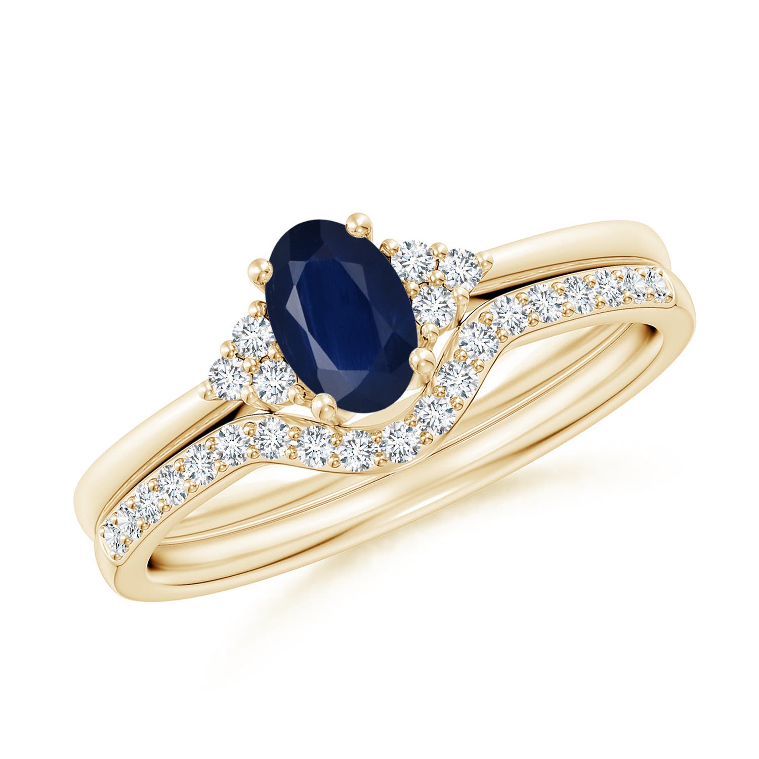 A - Blue Sapphire / 0.81 CT / 14 KT Yellow Gold