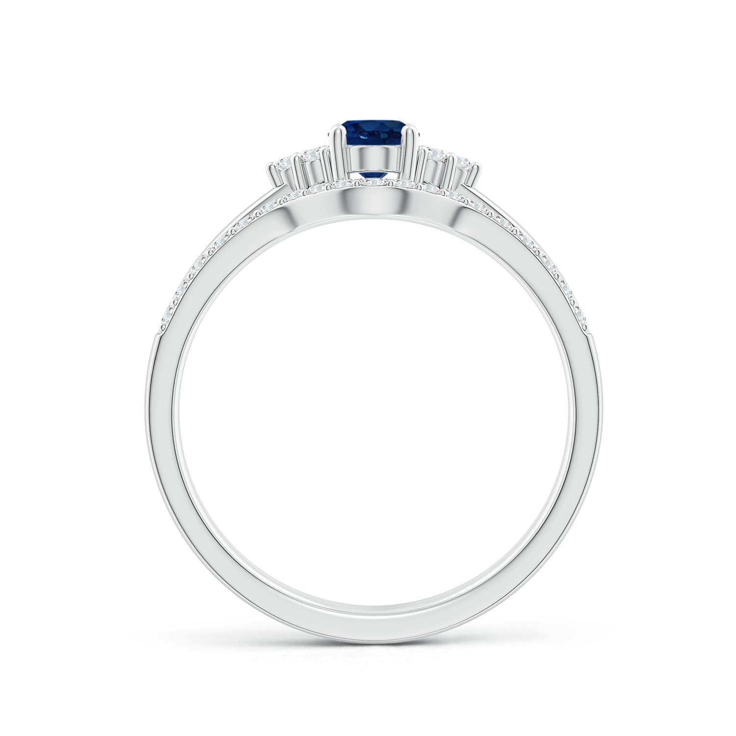 AA - Blue Sapphire / 0.81 CT / 14 KT White Gold