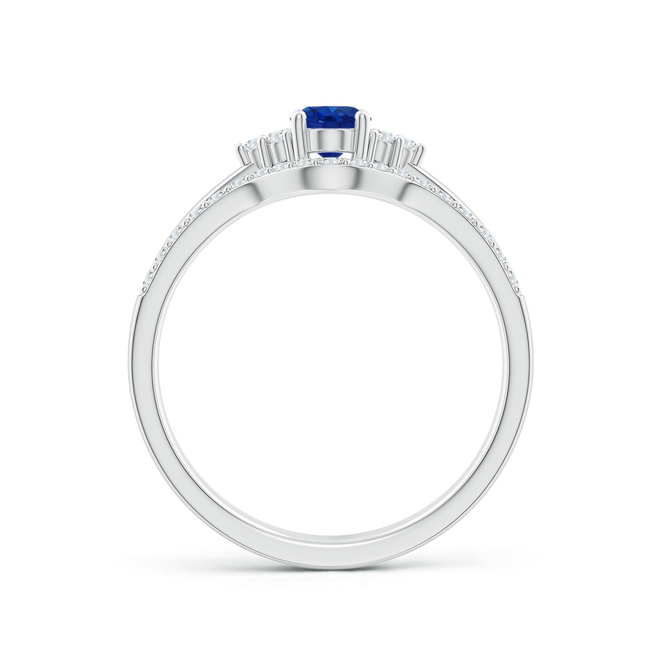 6x4mm AAA Blue Sapphire and Diamond Trio Bridal Set in P950 Platinum product image