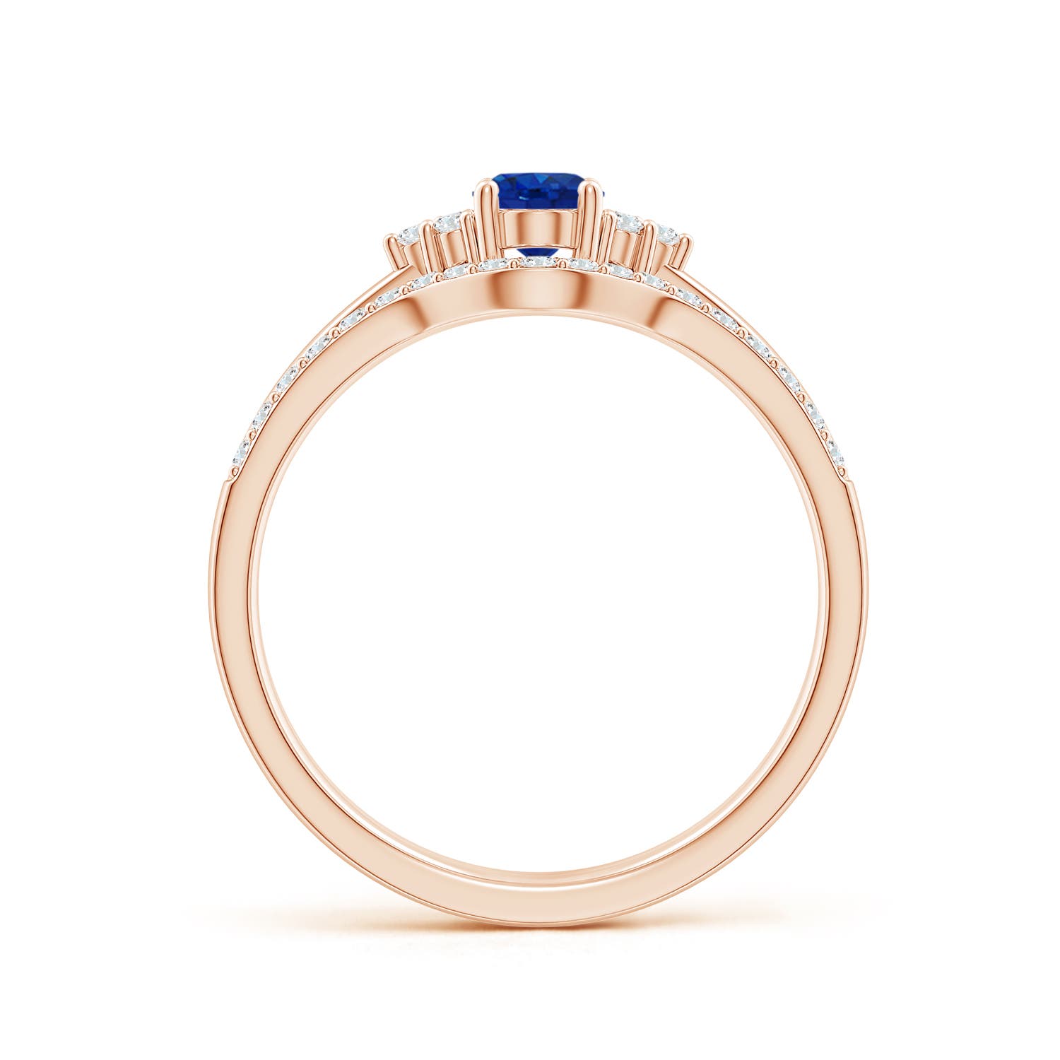 AAA - Blue Sapphire / 0.81 CT / 14 KT Rose Gold