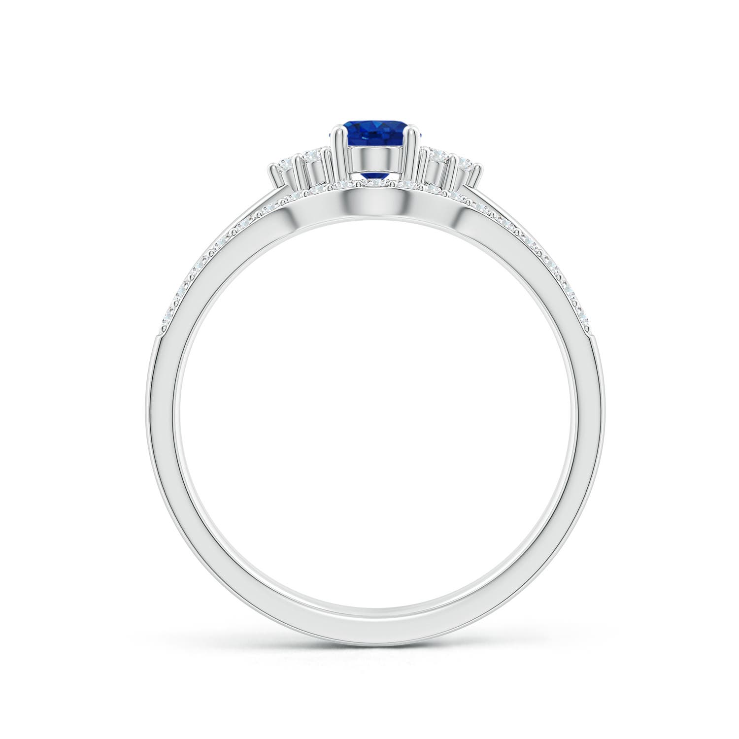 AAA - Blue Sapphire / 0.81 CT / 14 KT White Gold