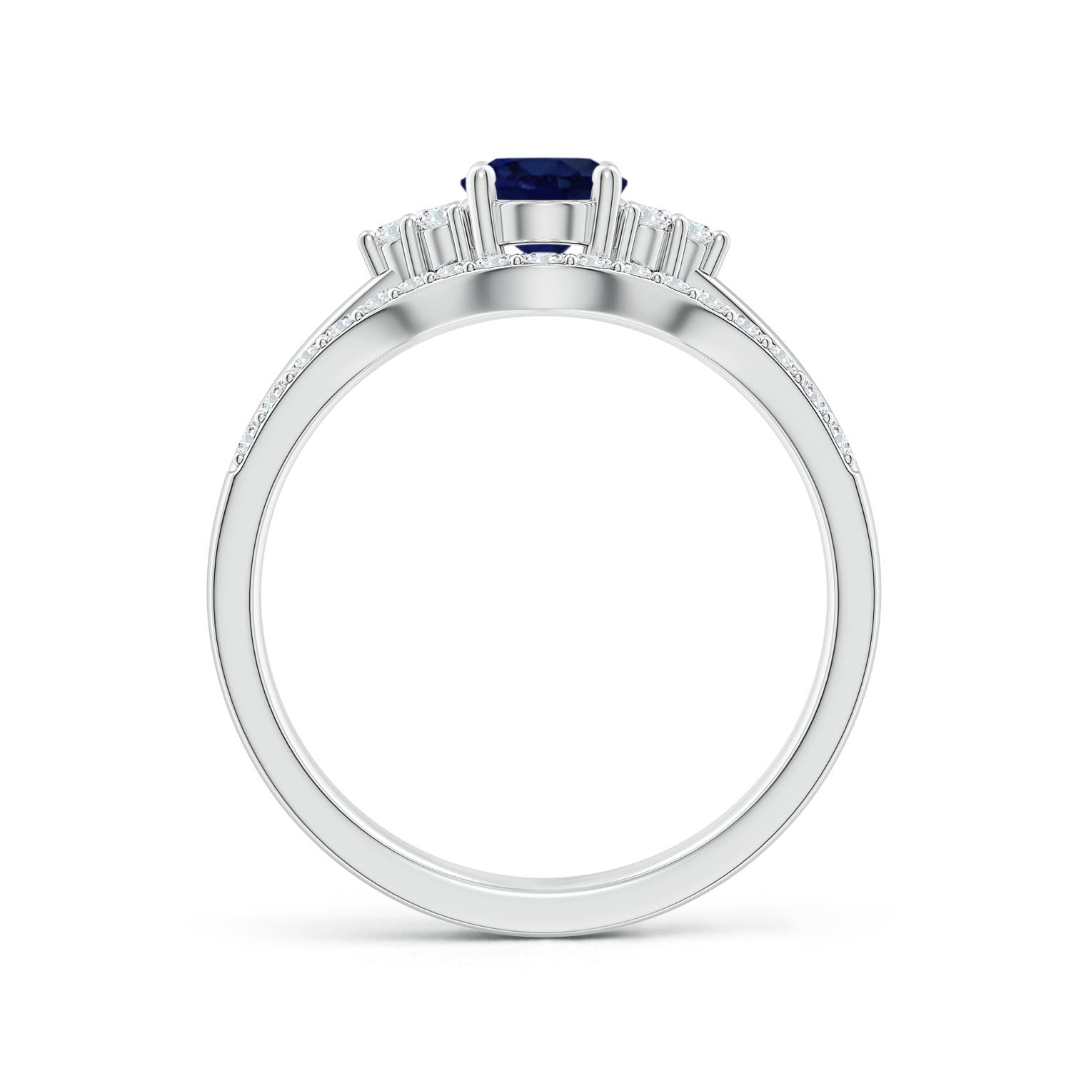 A - Blue Sapphire / 1.1 CT / 14 KT White Gold