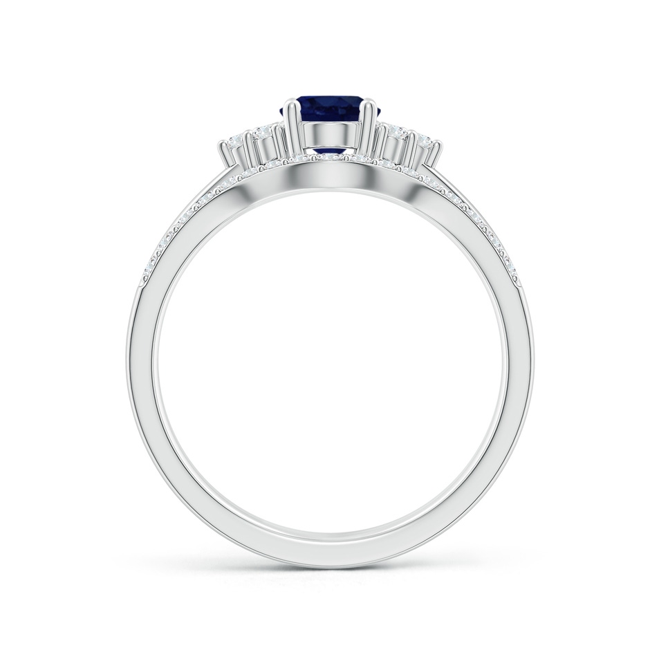 7x5mm A Blue Sapphire and Diamond Trio Bridal Set in White Gold product image