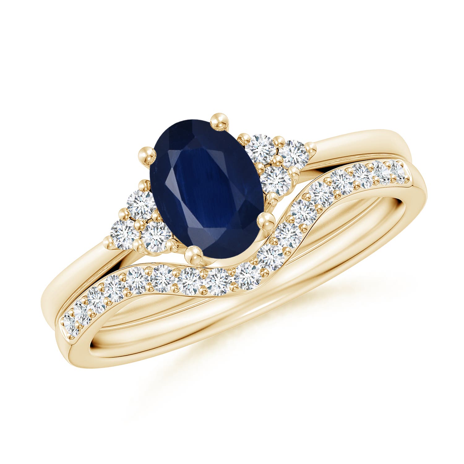 A - Blue Sapphire / 1.1 CT / 14 KT Yellow Gold