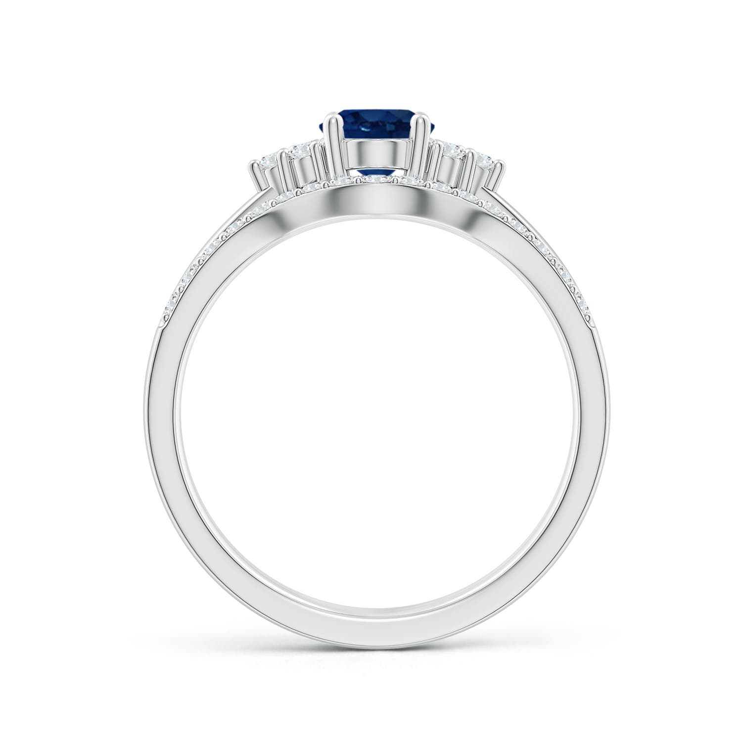 AA - Blue Sapphire / 1.1 CT / 14 KT White Gold