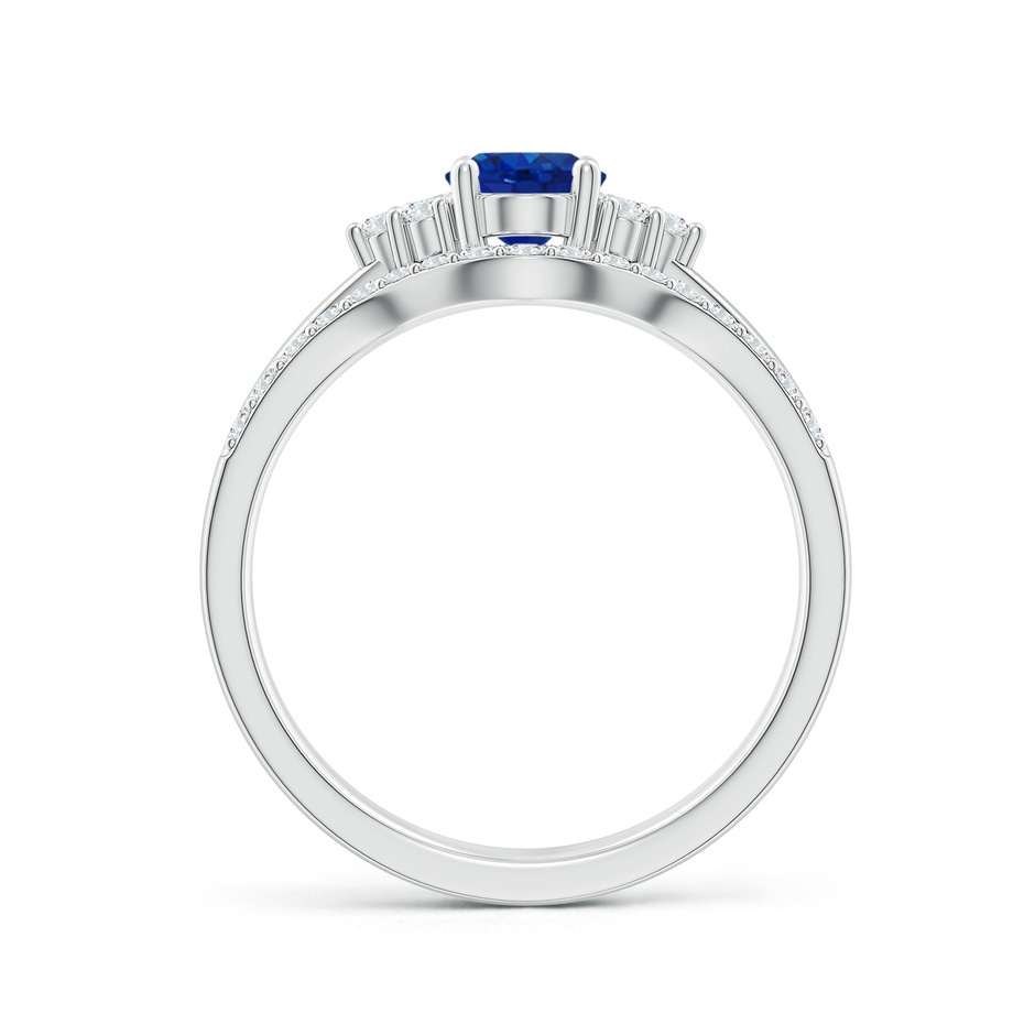 7x5mm AAA Blue Sapphire and Diamond Trio Bridal Set in P950 Platinum product image