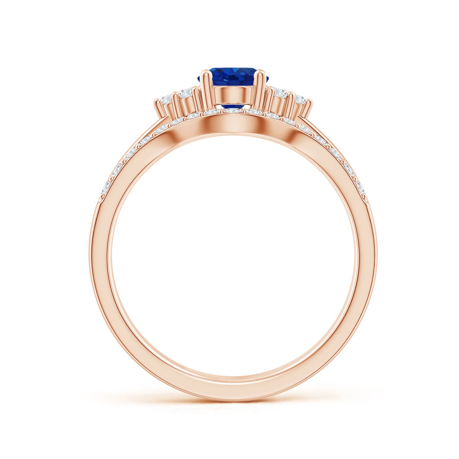 AAA - Blue Sapphire / 1.1 CT / 14 KT Rose Gold