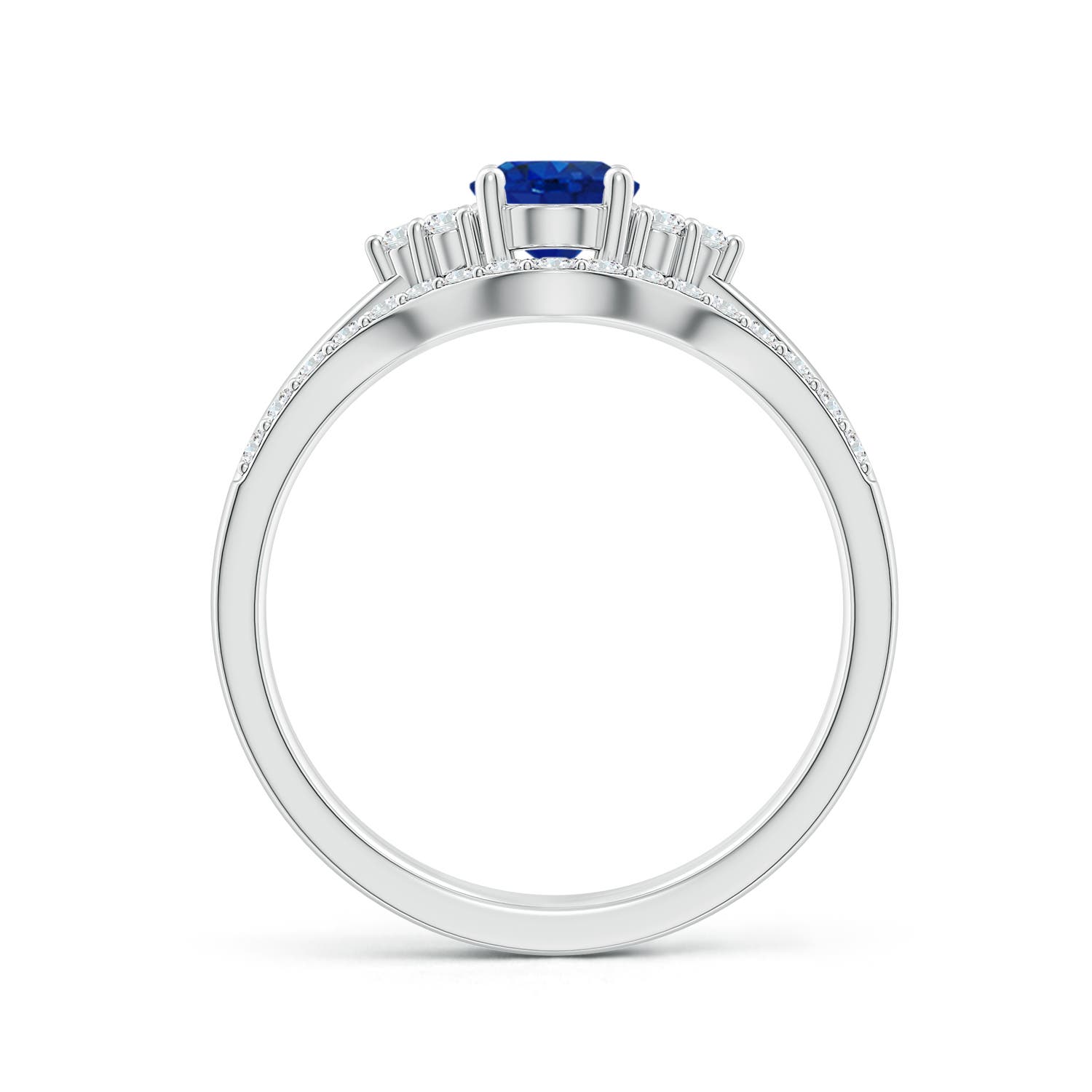 AAA - Blue Sapphire / 1.1 CT / 14 KT White Gold