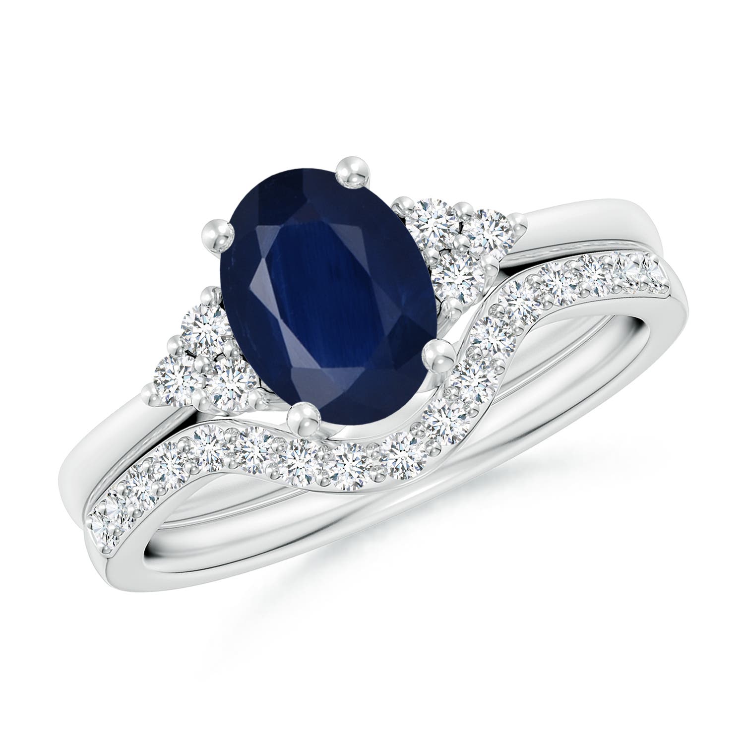 A - Blue Sapphire / 1.86 CT / 14 KT White Gold