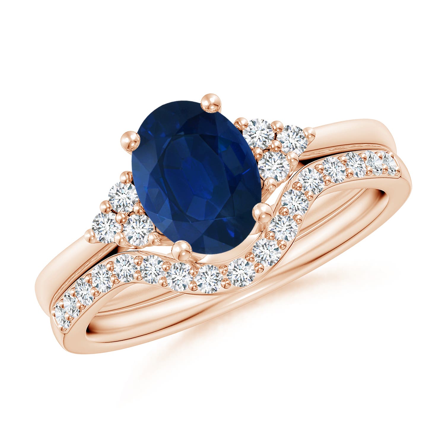 AA - Blue Sapphire / 1.86 CT / 14 KT Rose Gold