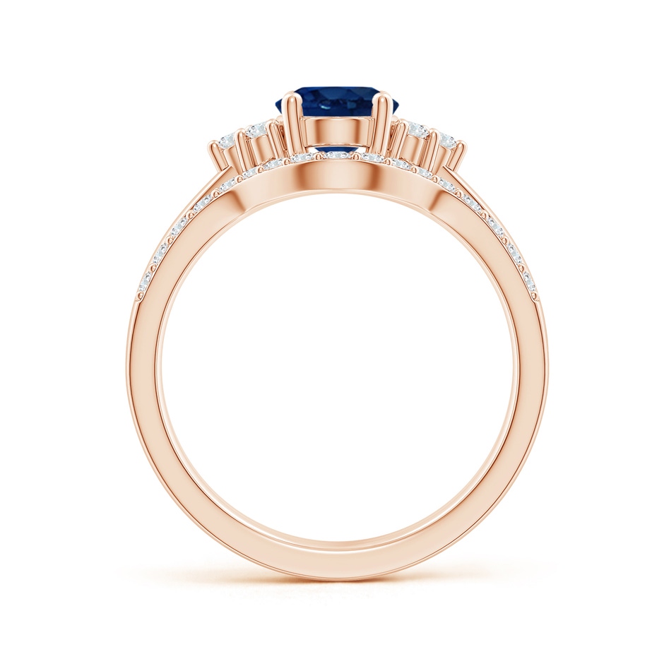 8x6mm AA Blue Sapphire and Diamond Trio Bridal Set in Rose Gold product image