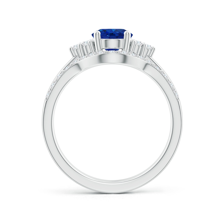8x6mm AAA Blue Sapphire and Diamond Trio Bridal Set in P950 Platinum product image