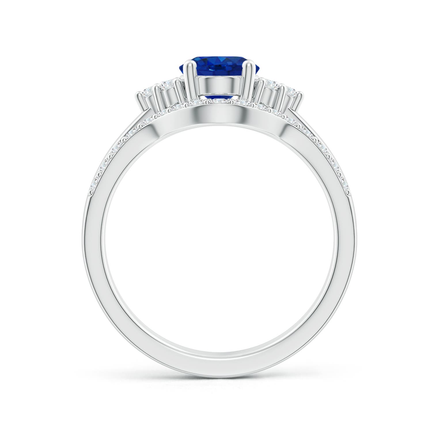 AAA - Blue Sapphire / 1.86 CT / 14 KT White Gold