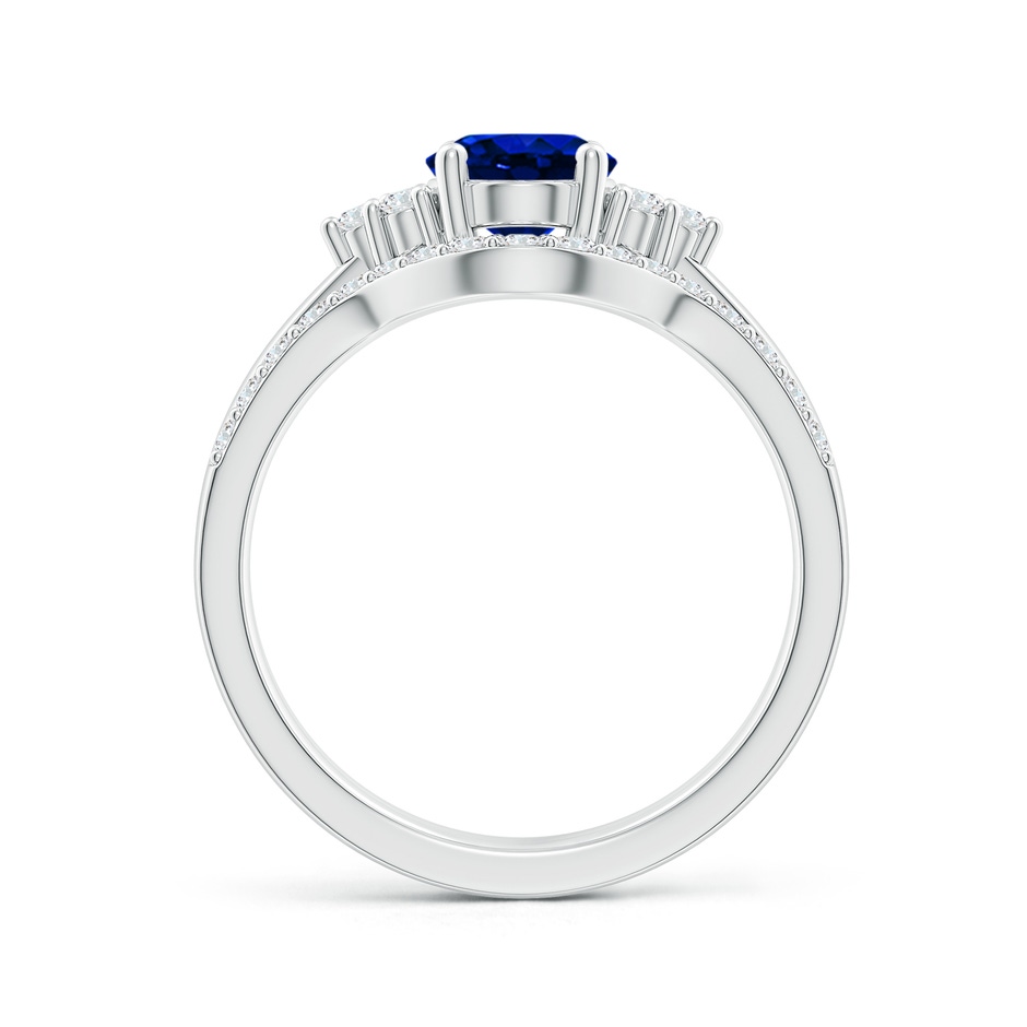 8x6mm AAAA Blue Sapphire and Diamond Trio Bridal Set in P950 Platinum product image