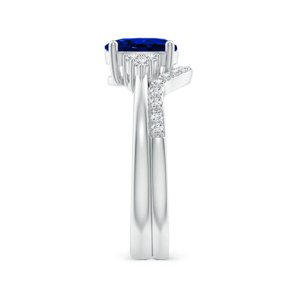 8x6mm AAAA Blue Sapphire and Diamond Trio Bridal Set in P950 Platinum product image