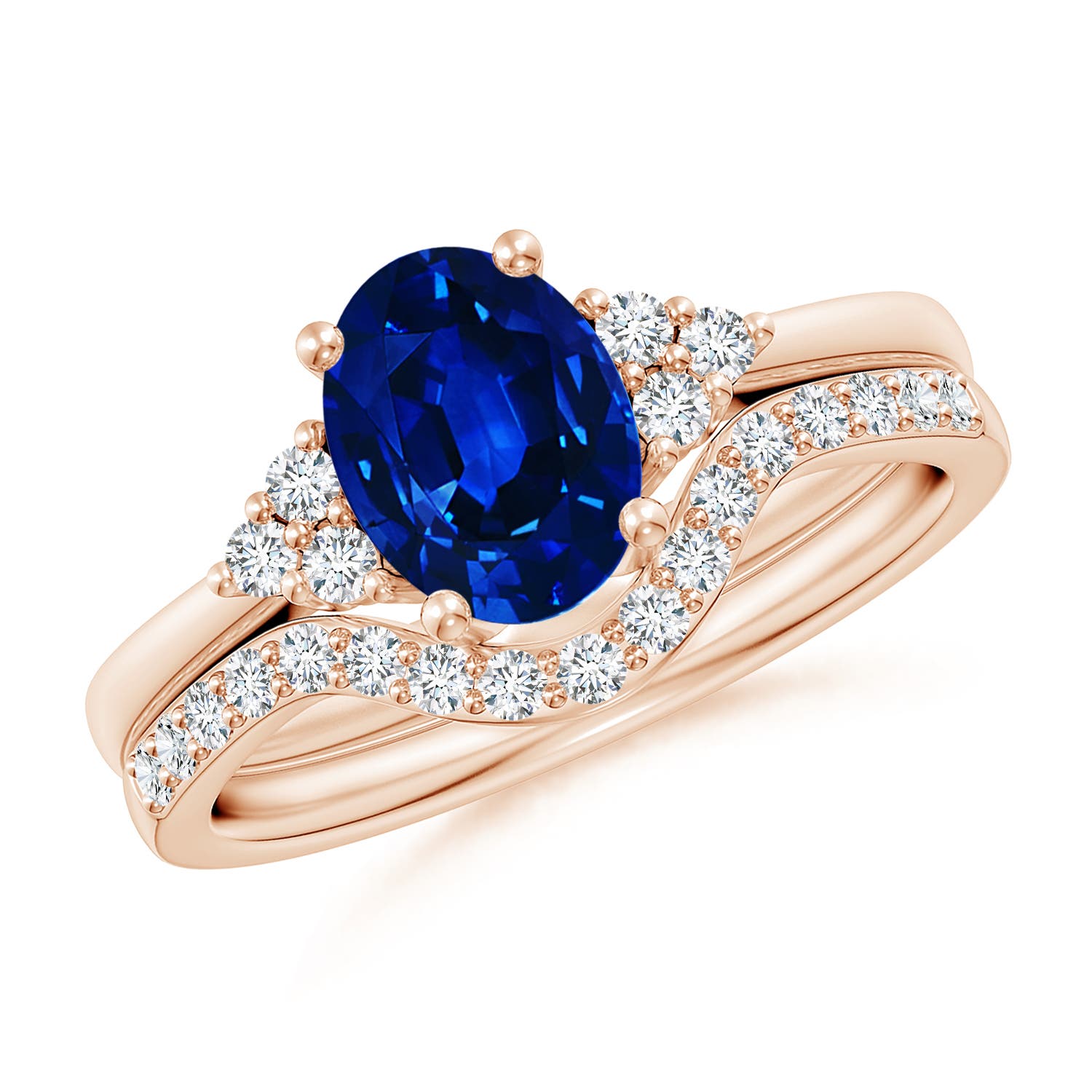 AAAA - Blue Sapphire / 1.86 CT / 14 KT Rose Gold