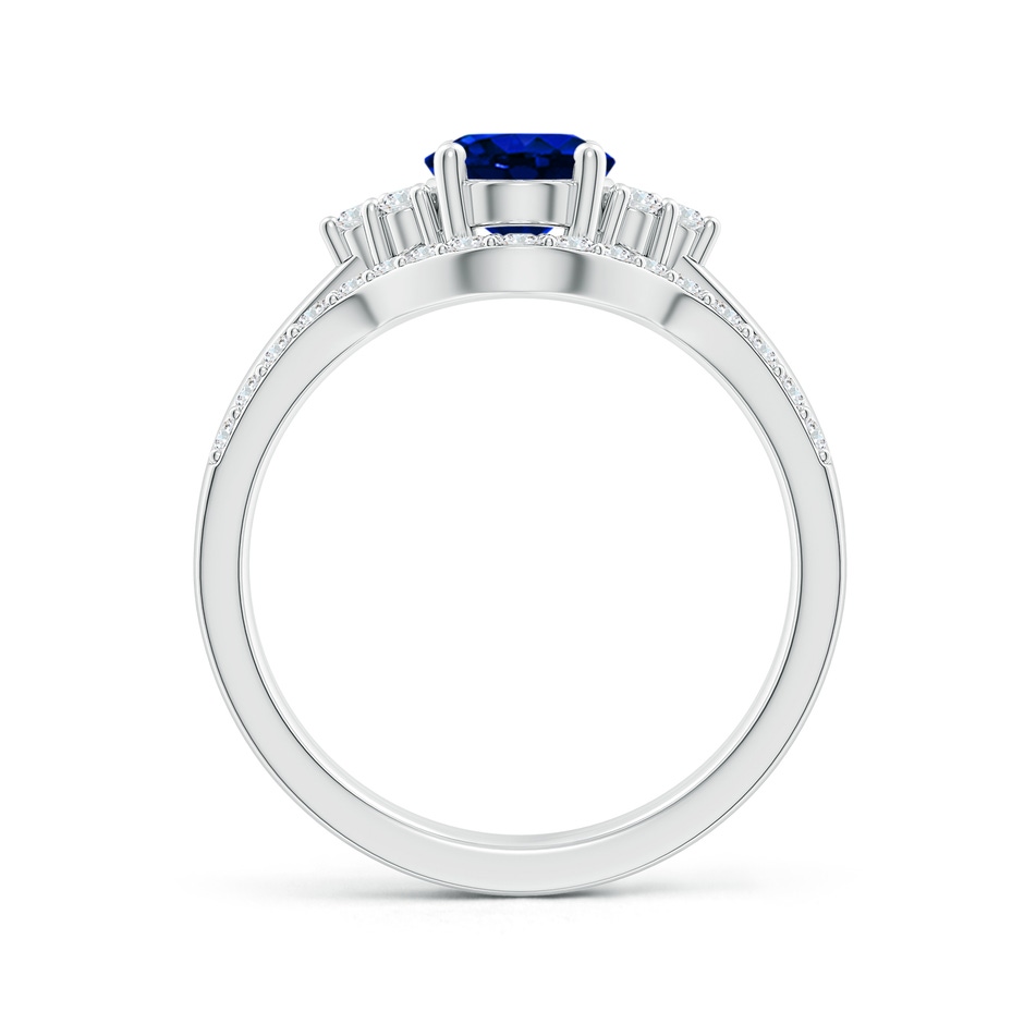 8x6mm Lab-Grown Blue Sapphire and Diamond Trio Bridal Set in White Gold product image