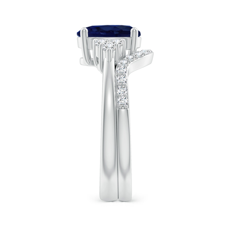 9x7mm A Blue Sapphire and Diamond Trio Bridal Set in P950 Platinum product image