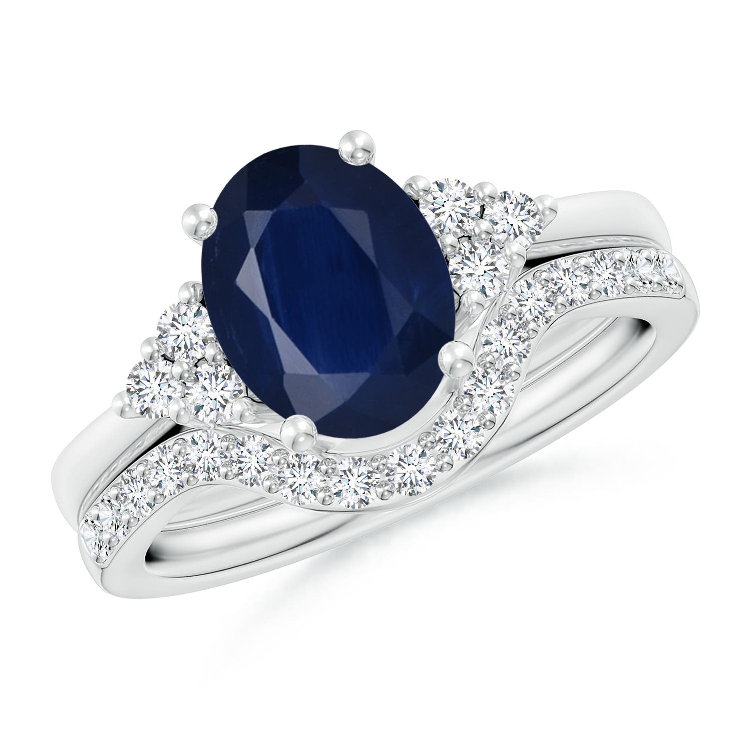 A - Blue Sapphire / 2.39 CT / 14 KT White Gold