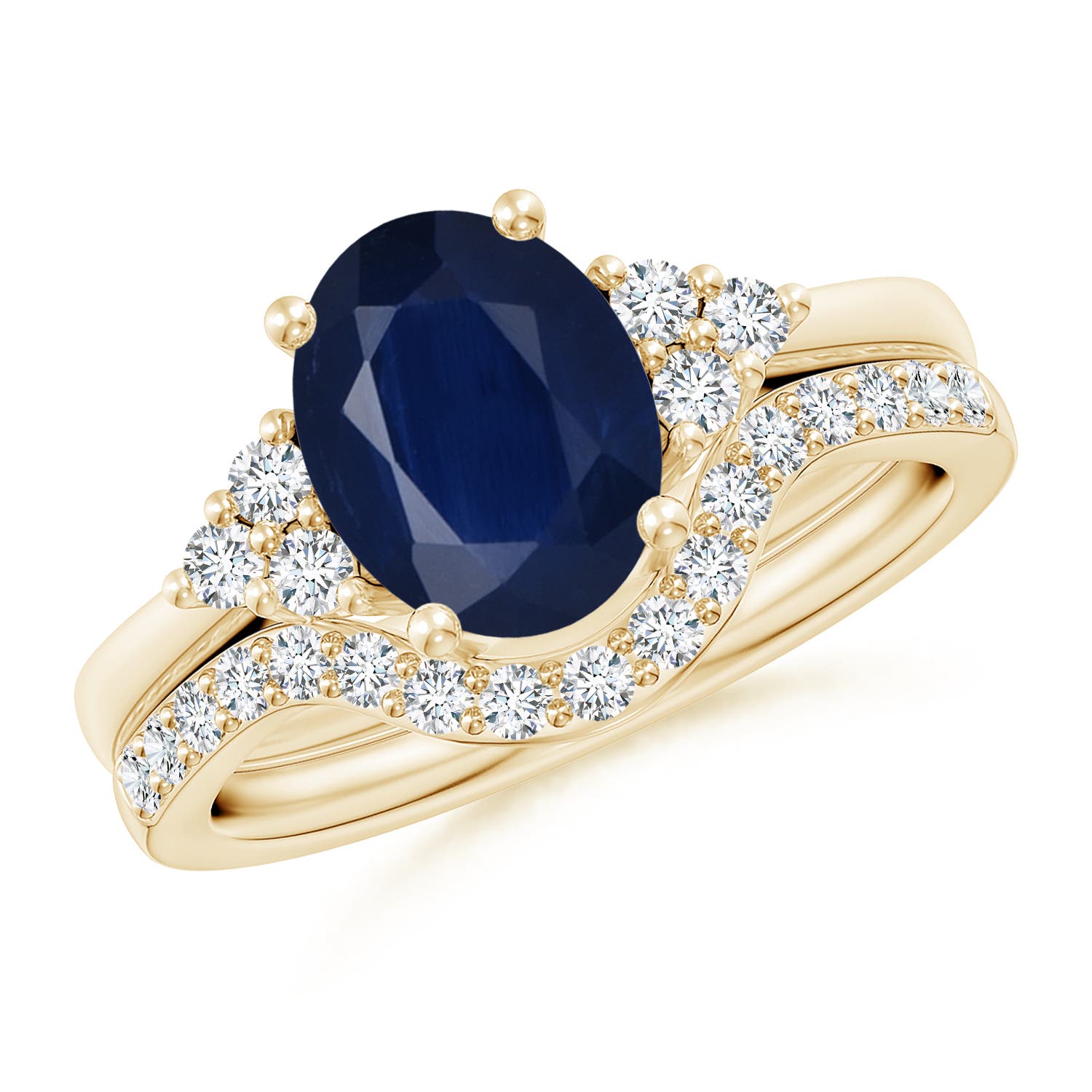 A - Blue Sapphire / 2.39 CT / 14 KT Yellow Gold