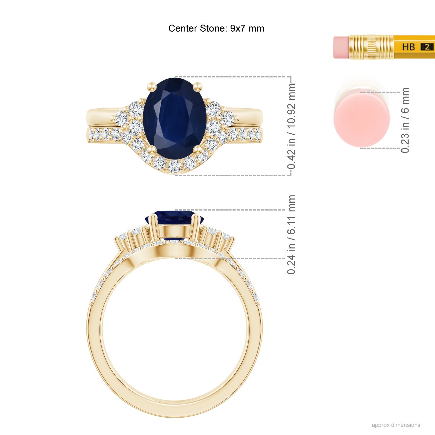 A - Blue Sapphire / 2.39 CT / 14 KT Yellow Gold