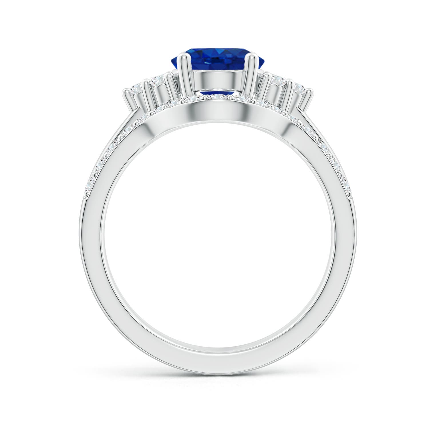 AAA - Blue Sapphire / 2.39 CT / 14 KT White Gold