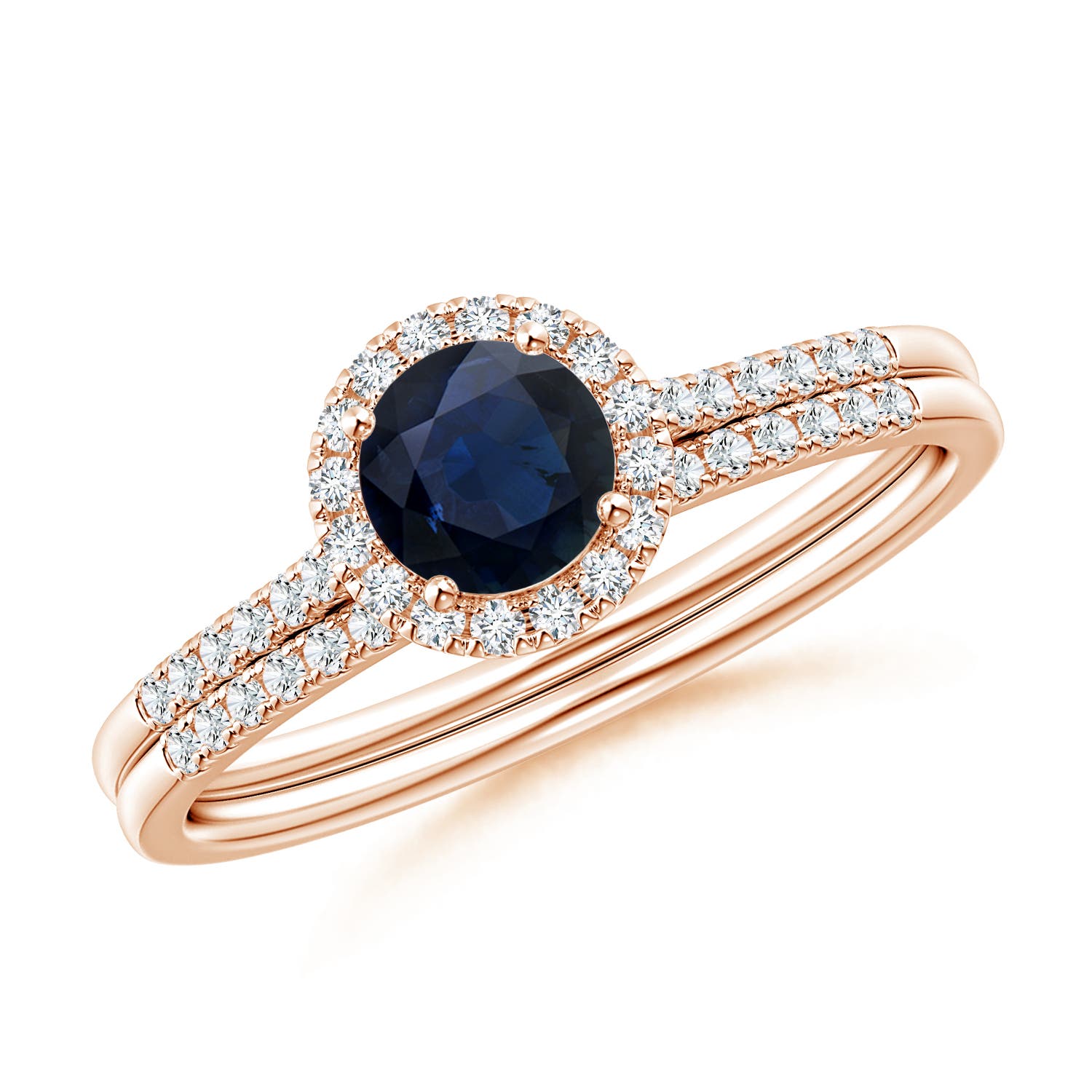 A - Blue Sapphire / 0.87 CT / 14 KT Rose Gold