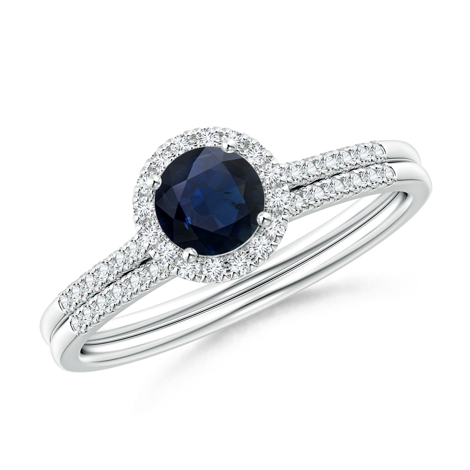 A - Blue Sapphire / 0.87 CT / 14 KT White Gold