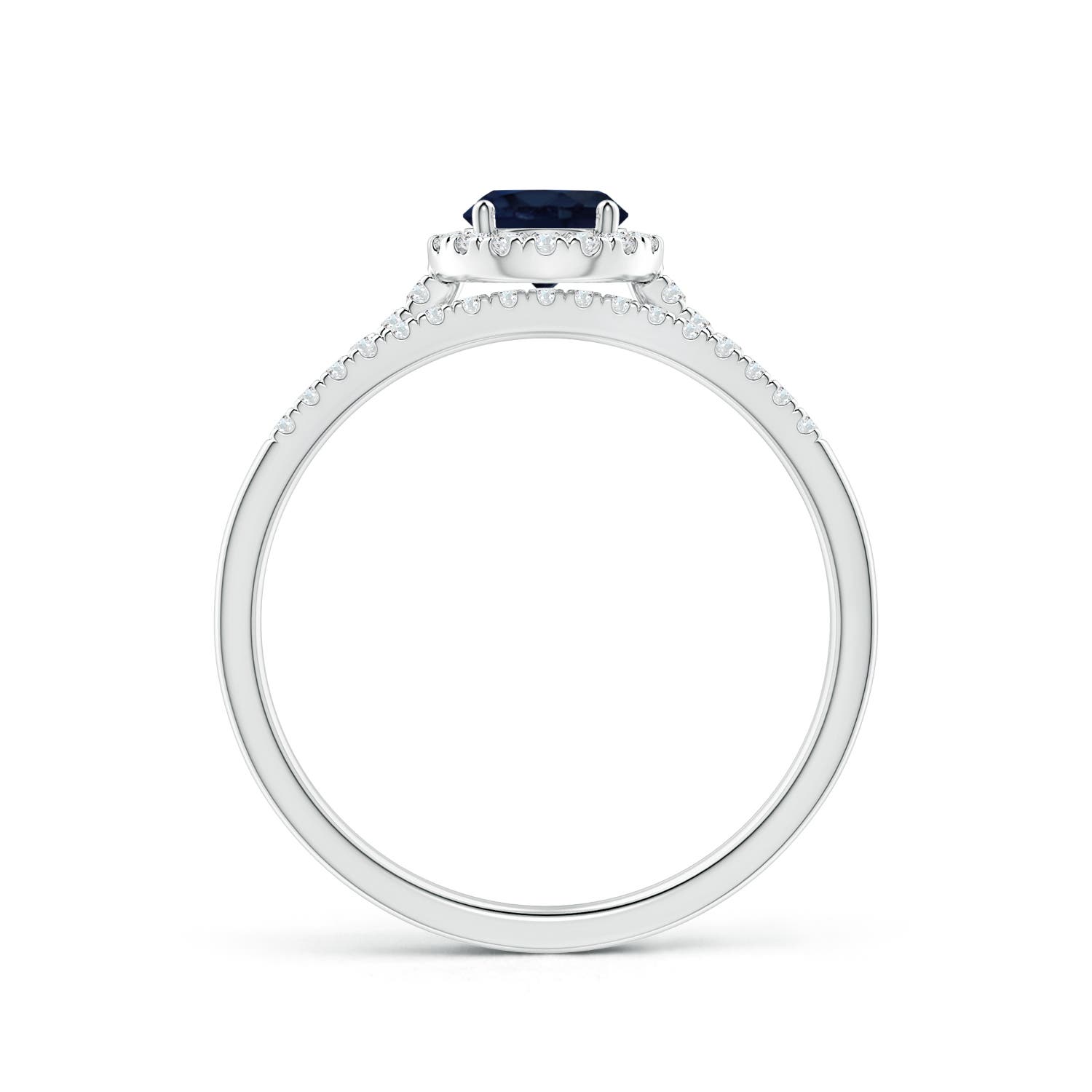 A - Blue Sapphire / 0.87 CT / 14 KT White Gold