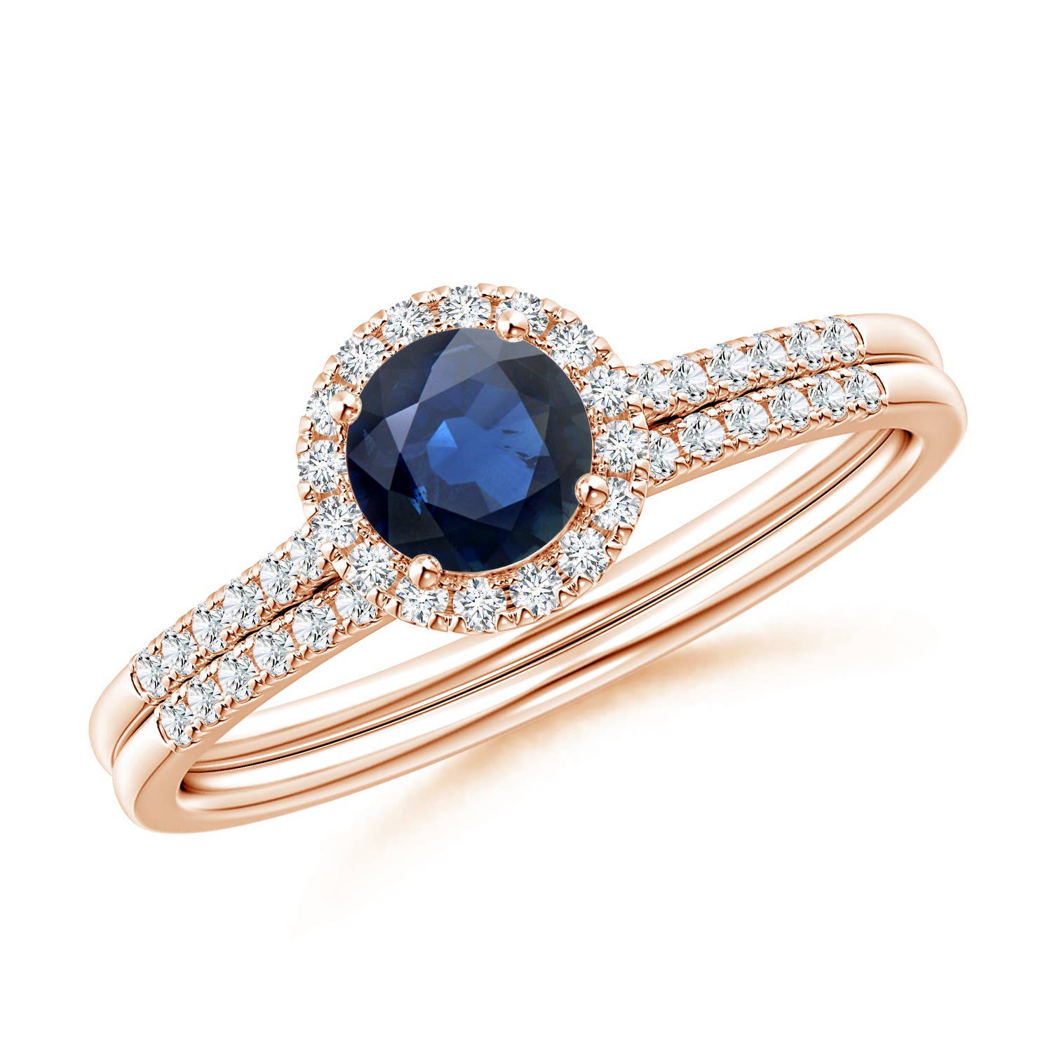 AA - Blue Sapphire / 0.87 CT / 14 KT Rose Gold