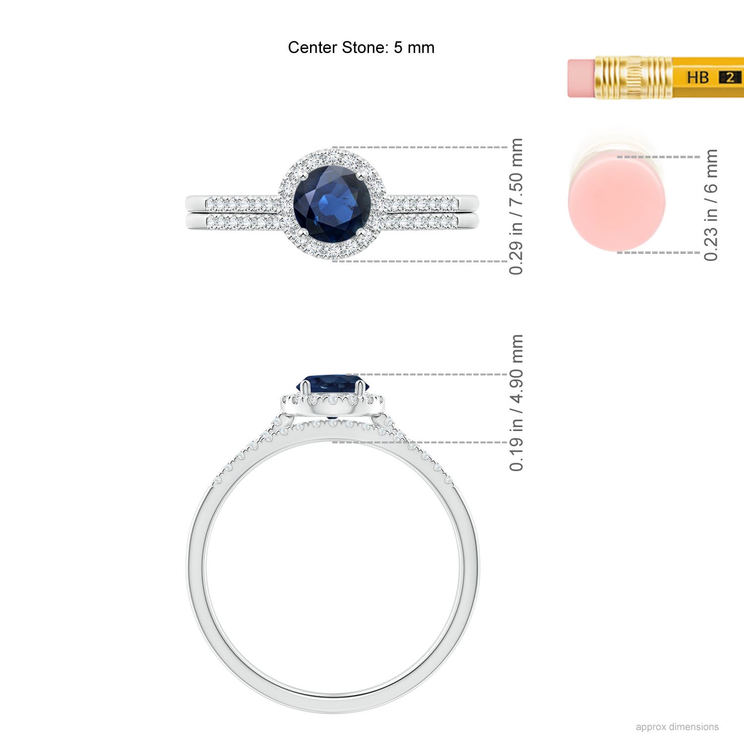 AA - Blue Sapphire / 0.87 CT / 14 KT White Gold