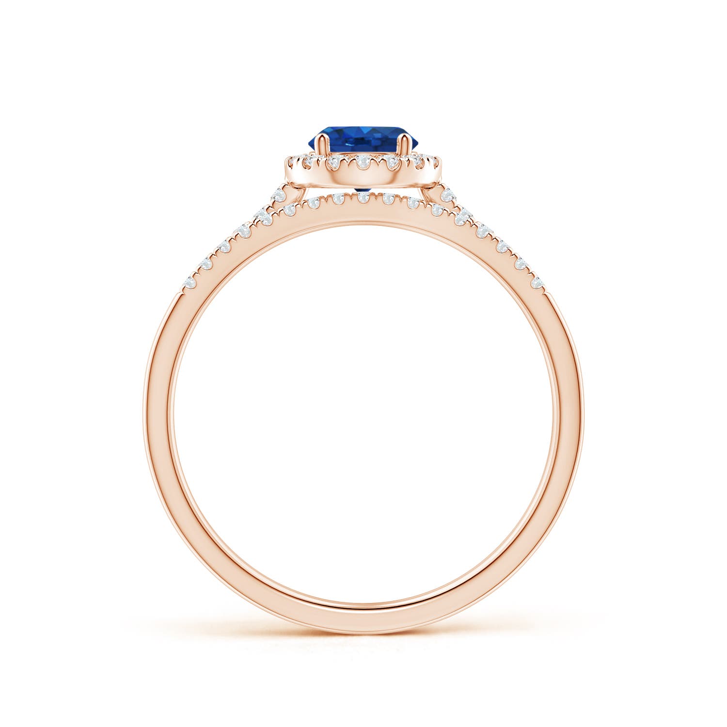 AAA - Blue Sapphire / 0.87 CT / 14 KT Rose Gold