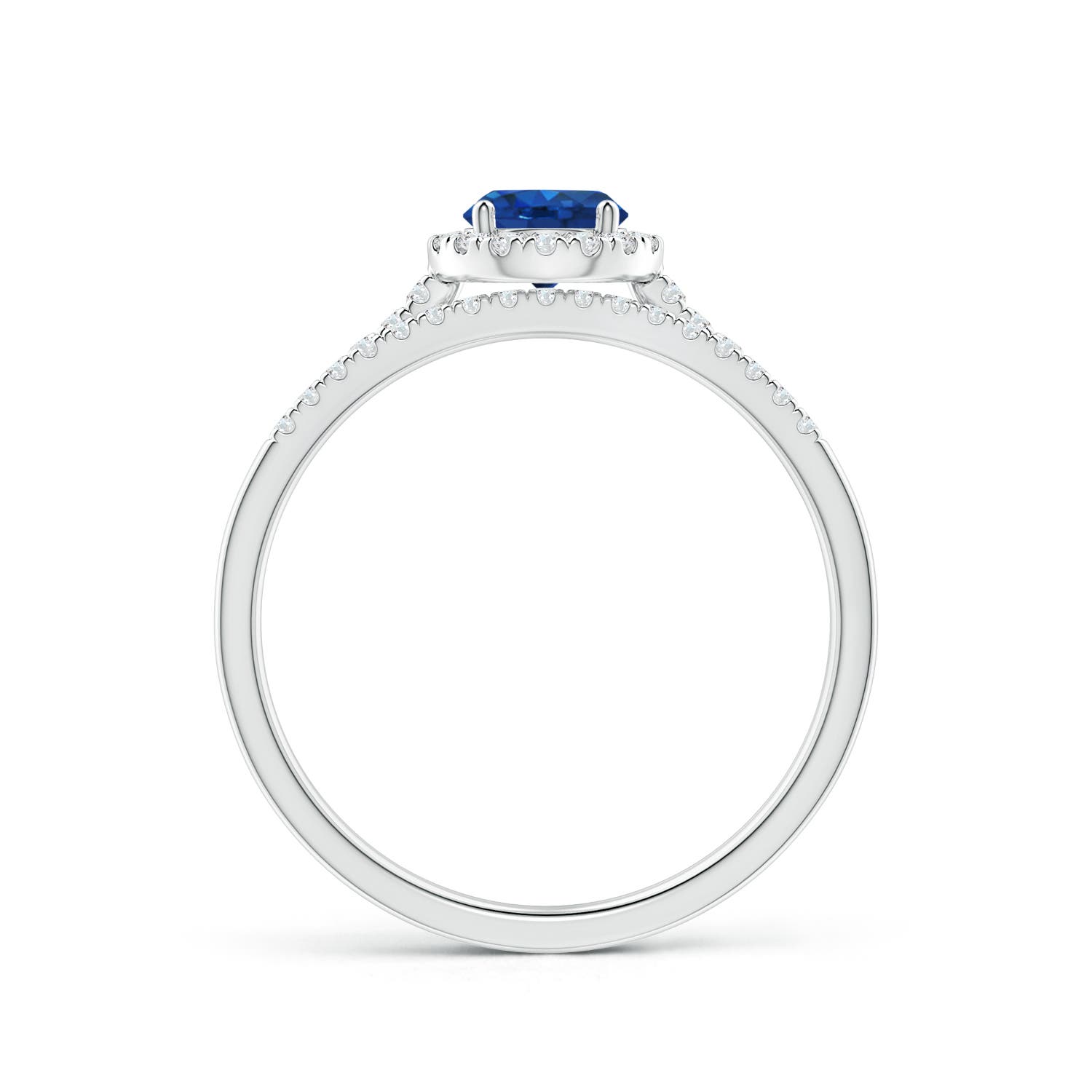 AAA - Blue Sapphire / 0.87 CT / 14 KT White Gold