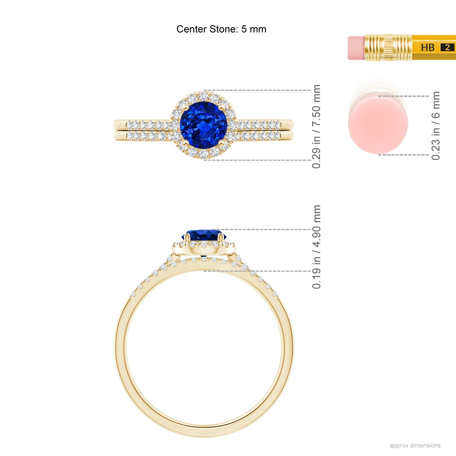 AAAA - Blue Sapphire / 0.87 CT / 14 KT Yellow Gold