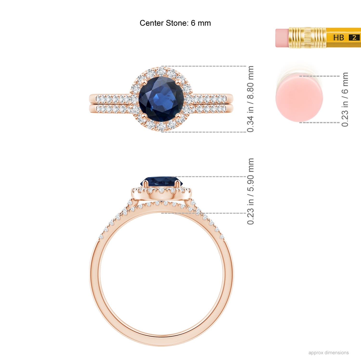 AA - Blue Sapphire / 1.32 CT / 14 KT Rose Gold