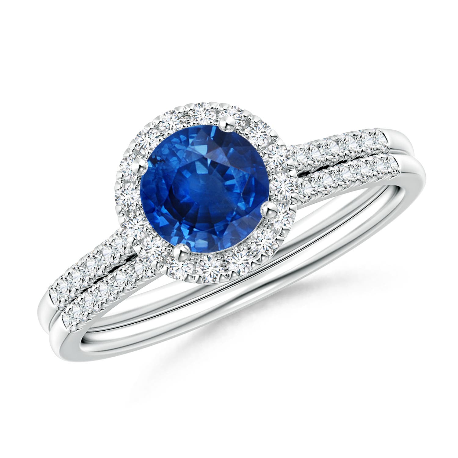 AAA - Blue Sapphire / 1.32 CT / 14 KT White Gold