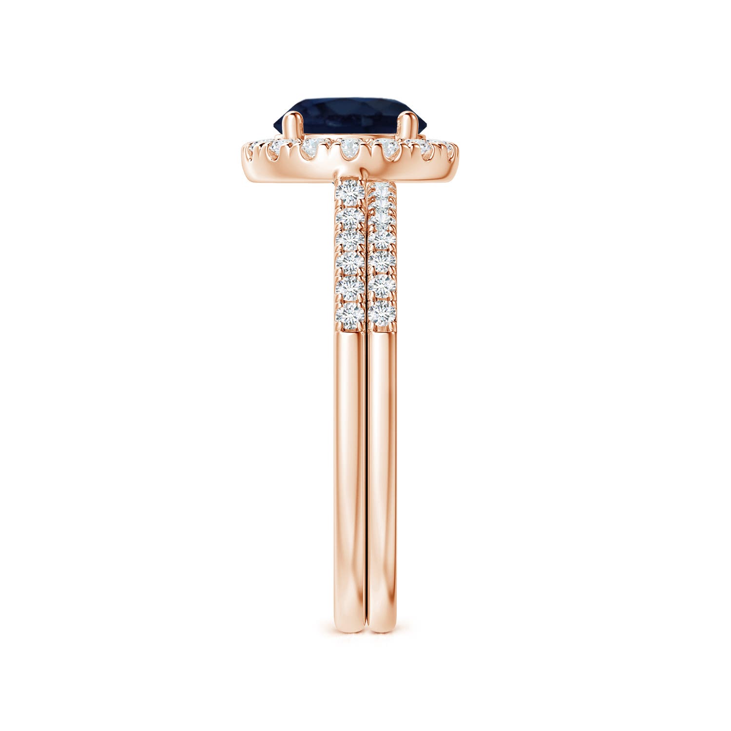 A - Blue Sapphire / 2.04 CT / 14 KT Rose Gold