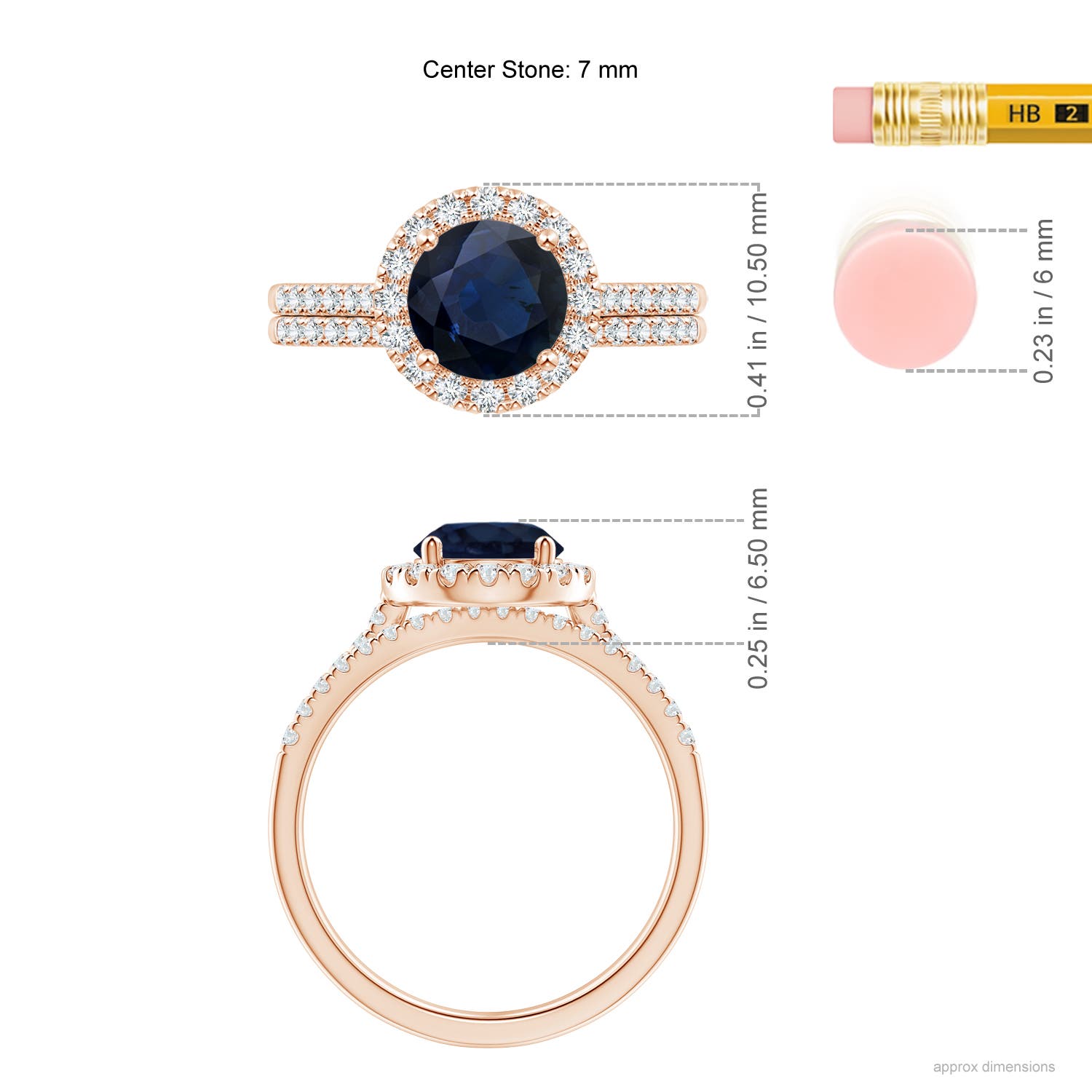 A - Blue Sapphire / 2.04 CT / 14 KT Rose Gold