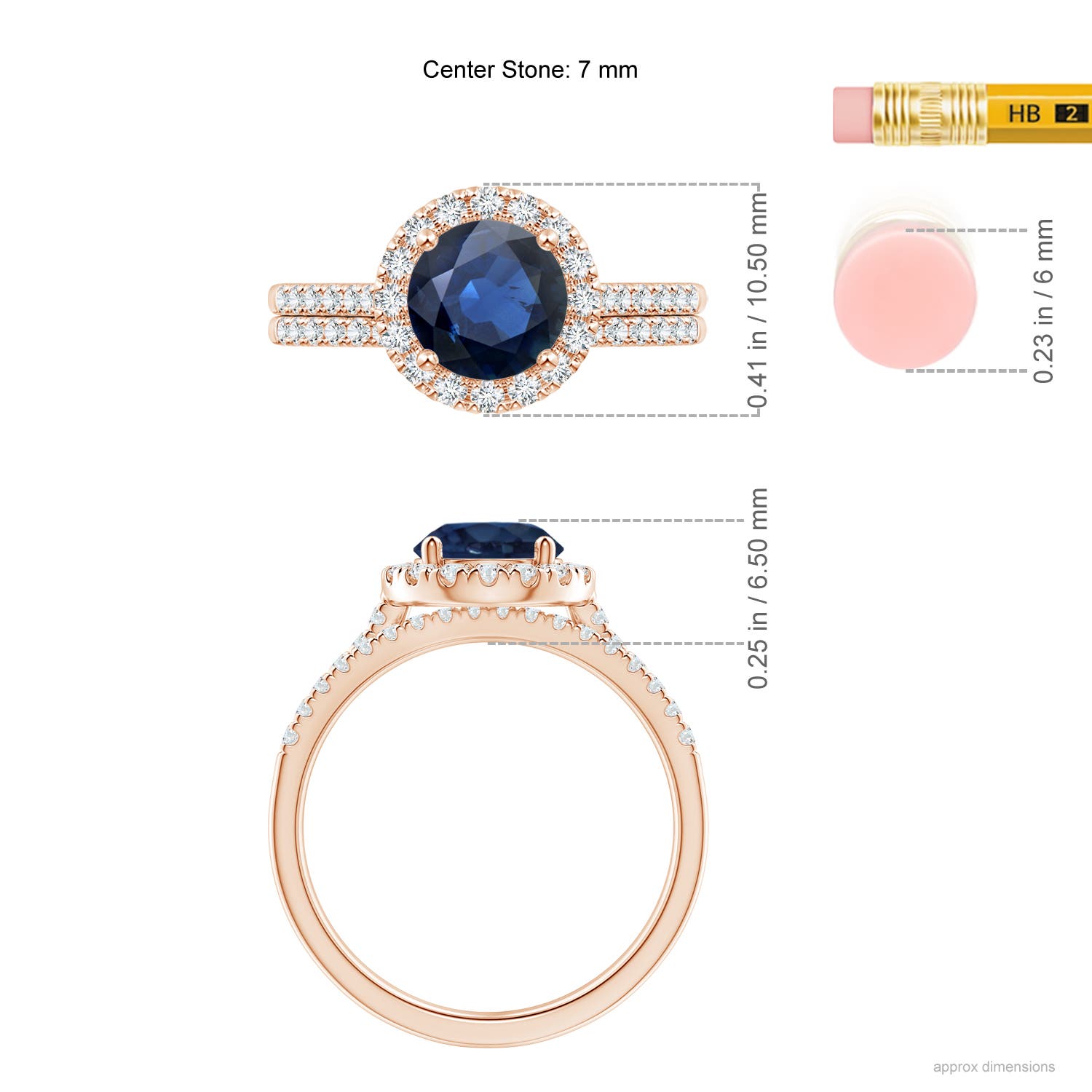 AA - Blue Sapphire / 2.04 CT / 14 KT Rose Gold