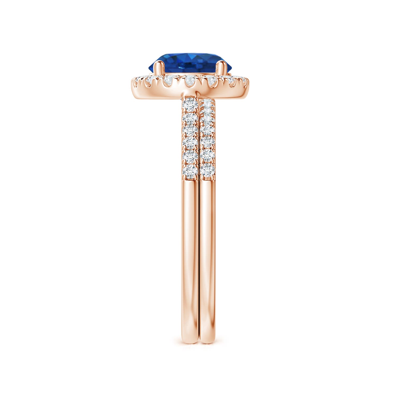 AAA - Blue Sapphire / 2.04 CT / 14 KT Rose Gold