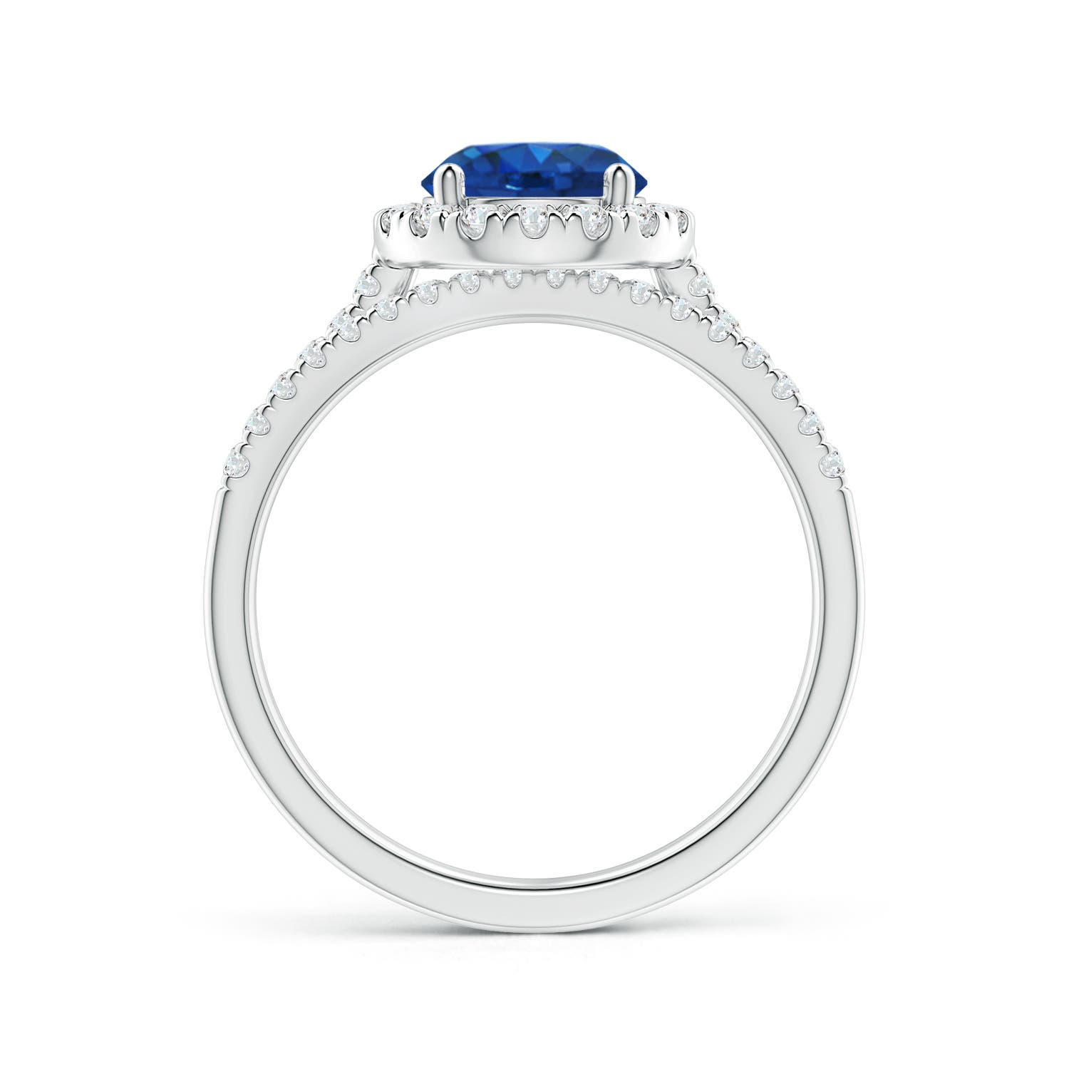 AAA - Blue Sapphire / 2.04 CT / 14 KT White Gold