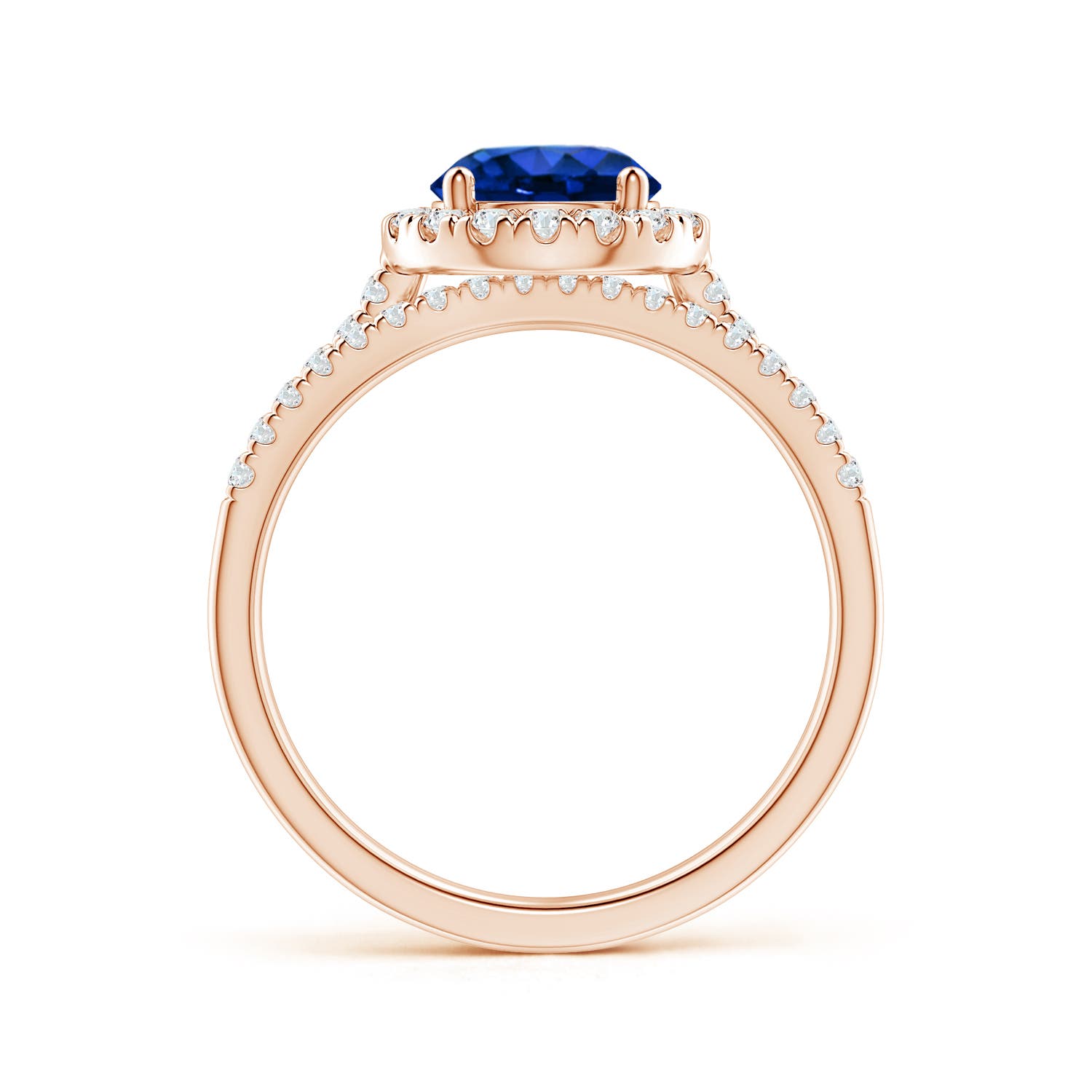 AAAA - Blue Sapphire / 2.04 CT / 14 KT Rose Gold