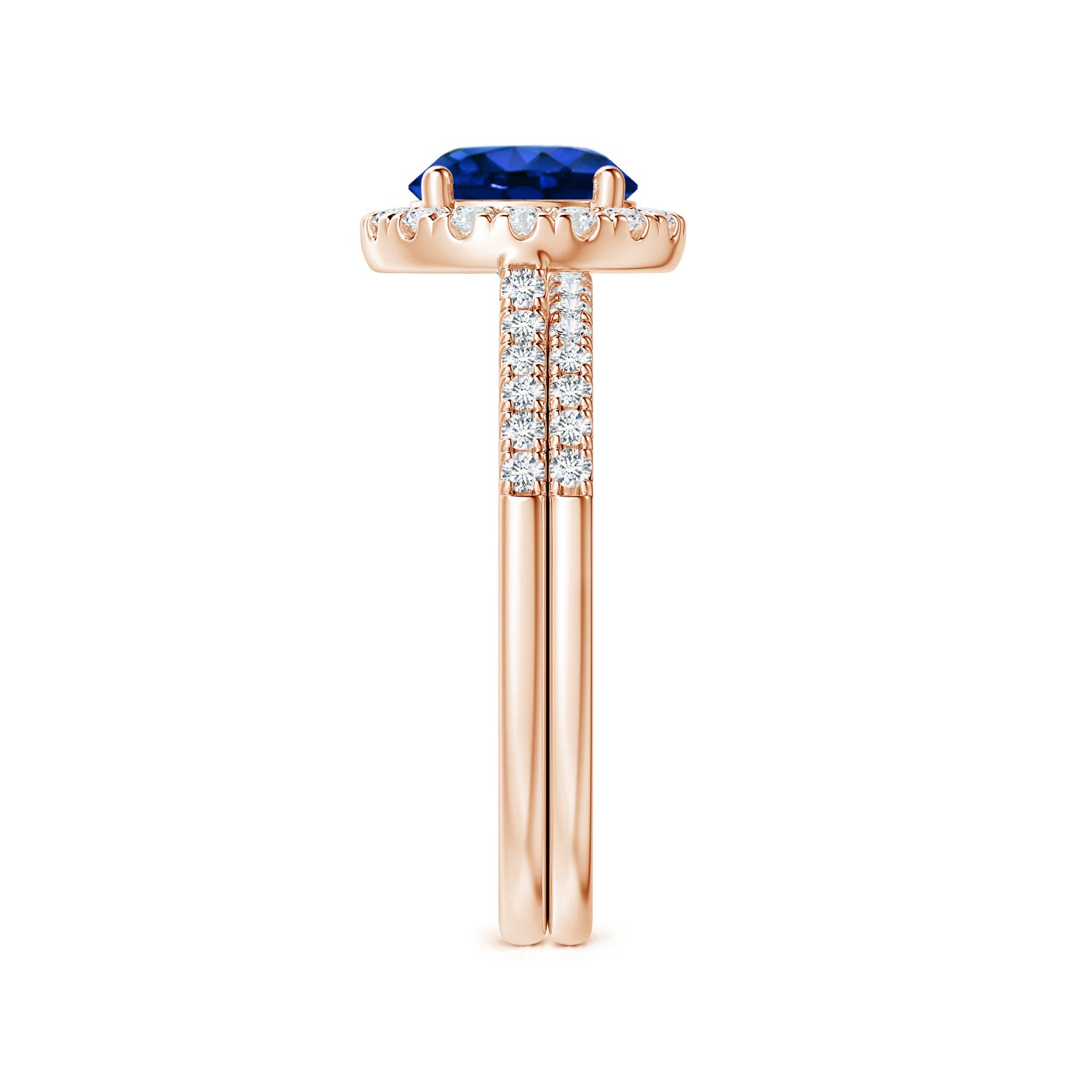 AAAA - Blue Sapphire / 2.04 CT / 14 KT Rose Gold