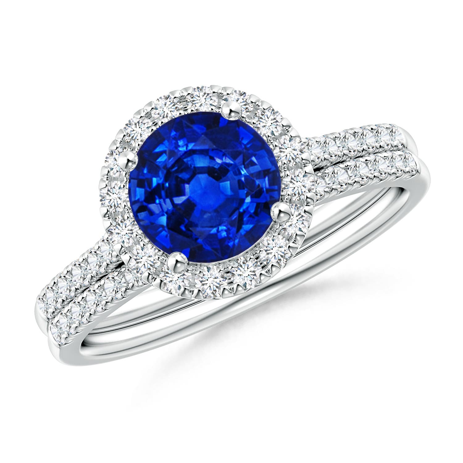 AAAA - Blue Sapphire / 2.04 CT / 14 KT White Gold