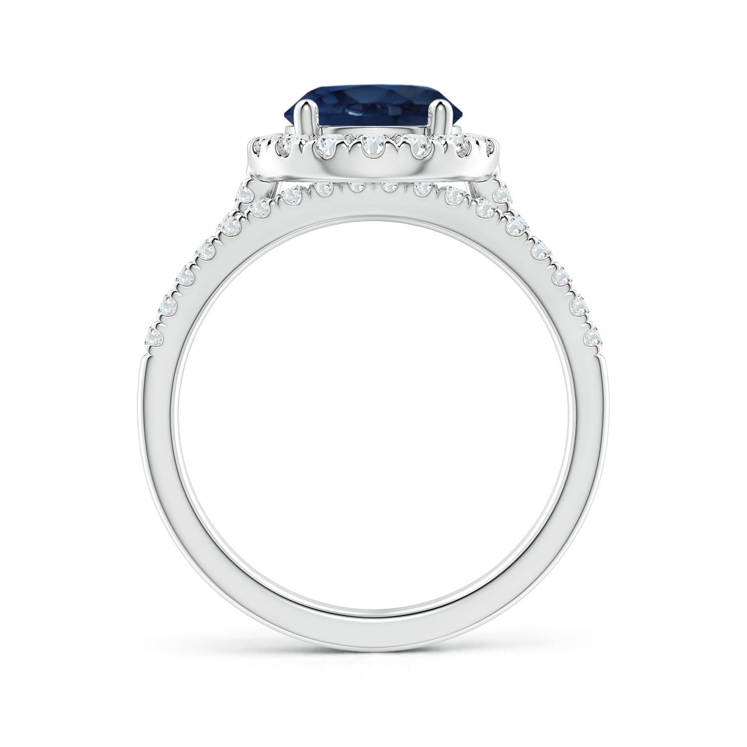 AA - Blue Sapphire / 2.73 CT / 14 KT White Gold