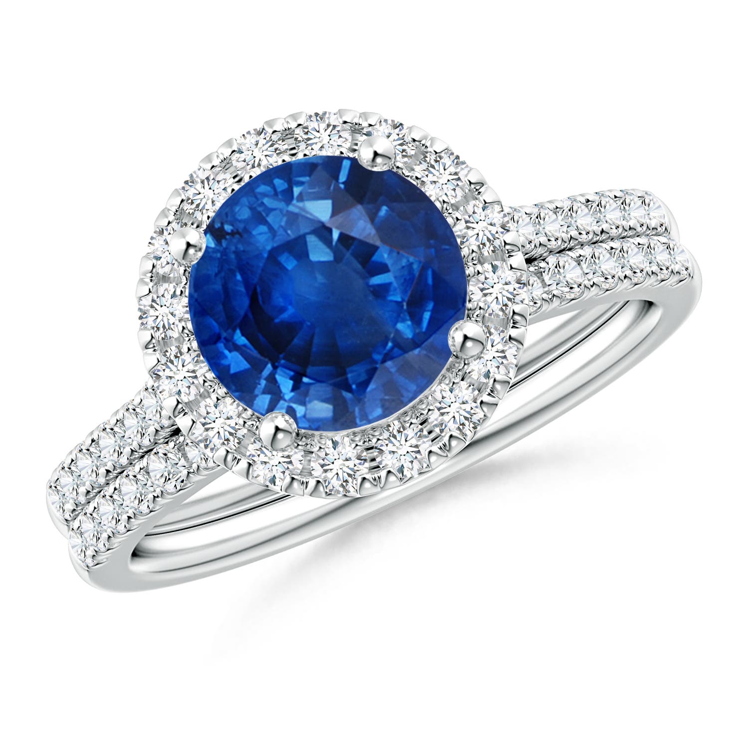 AAA - Blue Sapphire / 2.73 CT / 14 KT White Gold