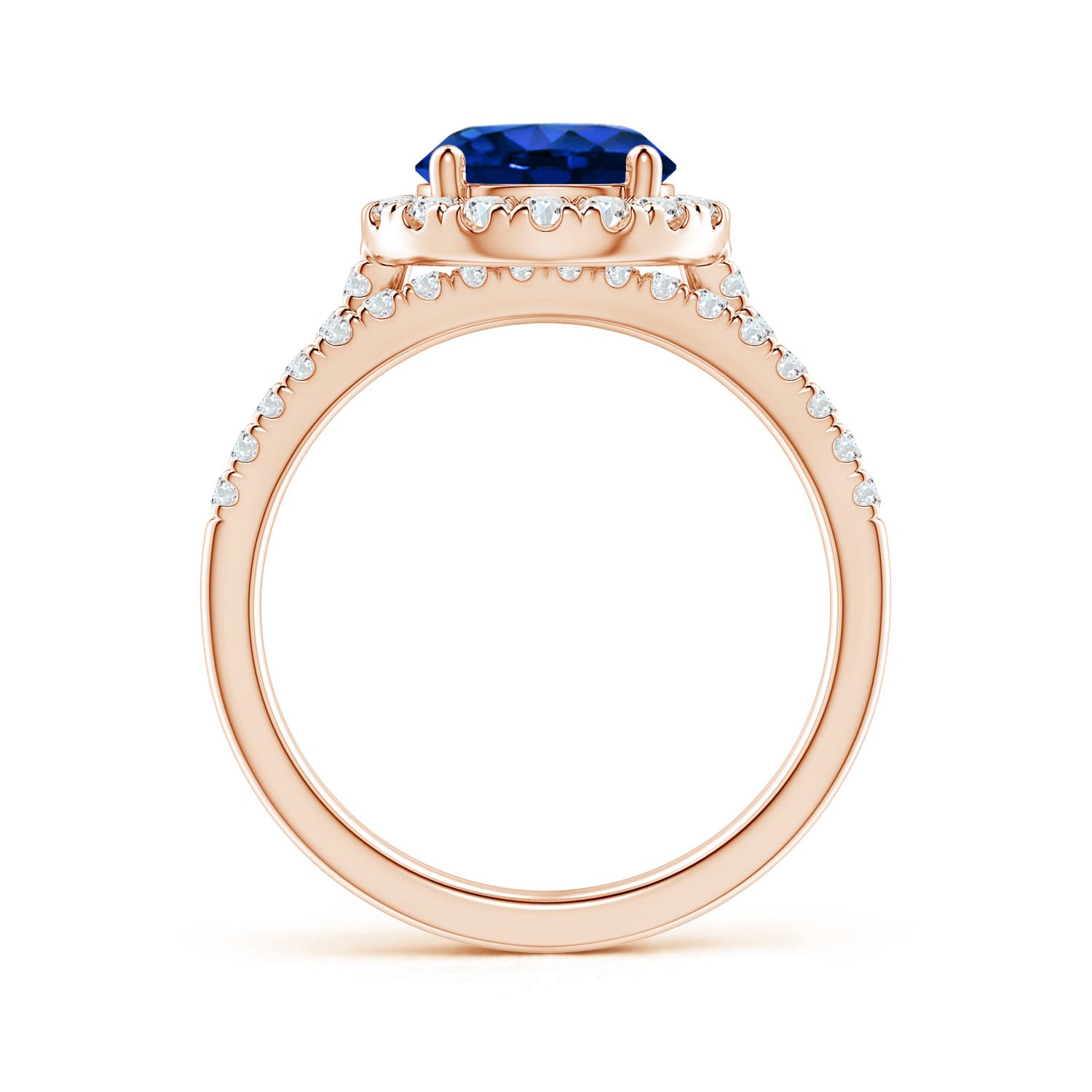 AAAA - Blue Sapphire / 2.73 CT / 14 KT Rose Gold