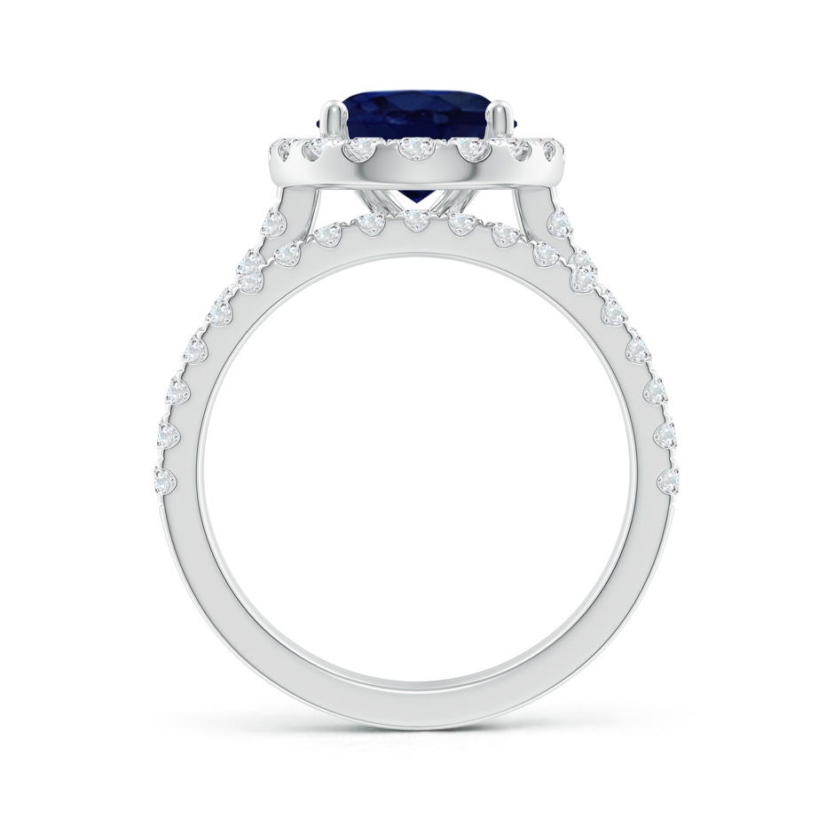 10x8mm A Classic Blue Sapphire and Diamond Bridal Set in White Gold side-1