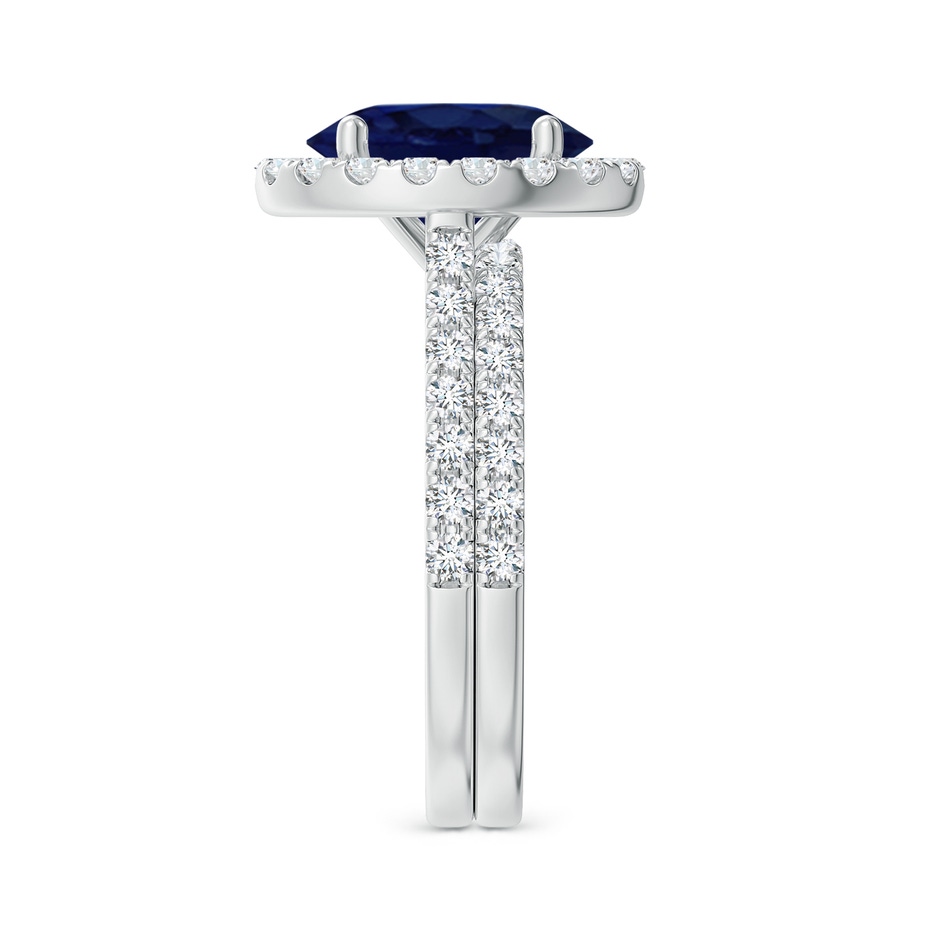10x8mm A Classic Blue Sapphire and Diamond Bridal Set in White Gold side-2