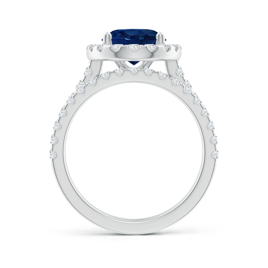 10x8mm AA Classic Blue Sapphire and Diamond Bridal Set in P950 Platinum side-1